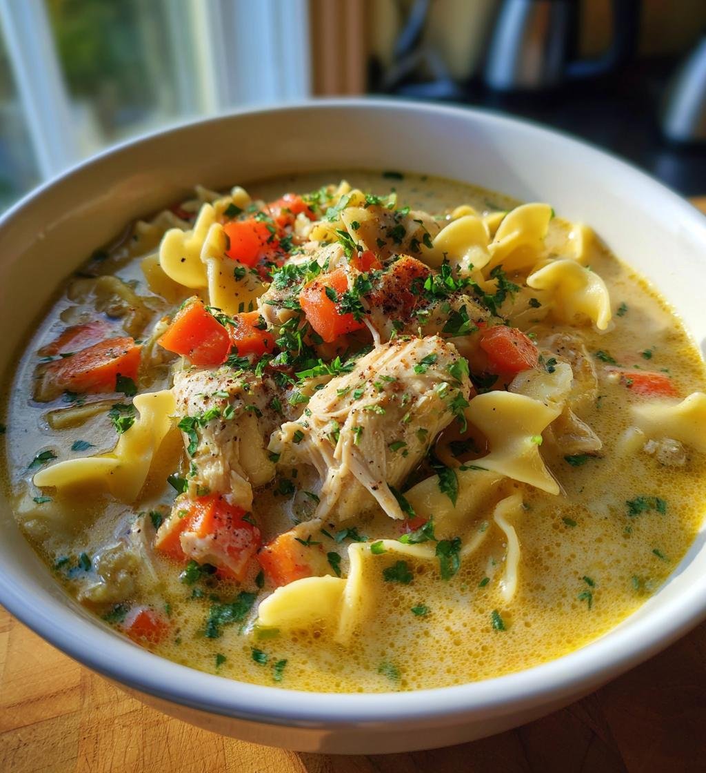 Krämig soppa med kyckling och pasta – Enkel och God middag - steg för steg
