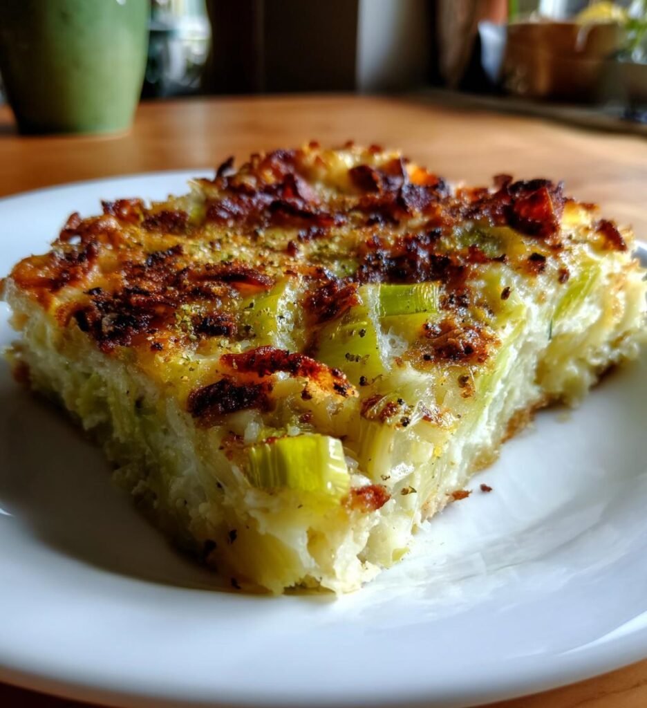 gratäng med purjolök och bacon