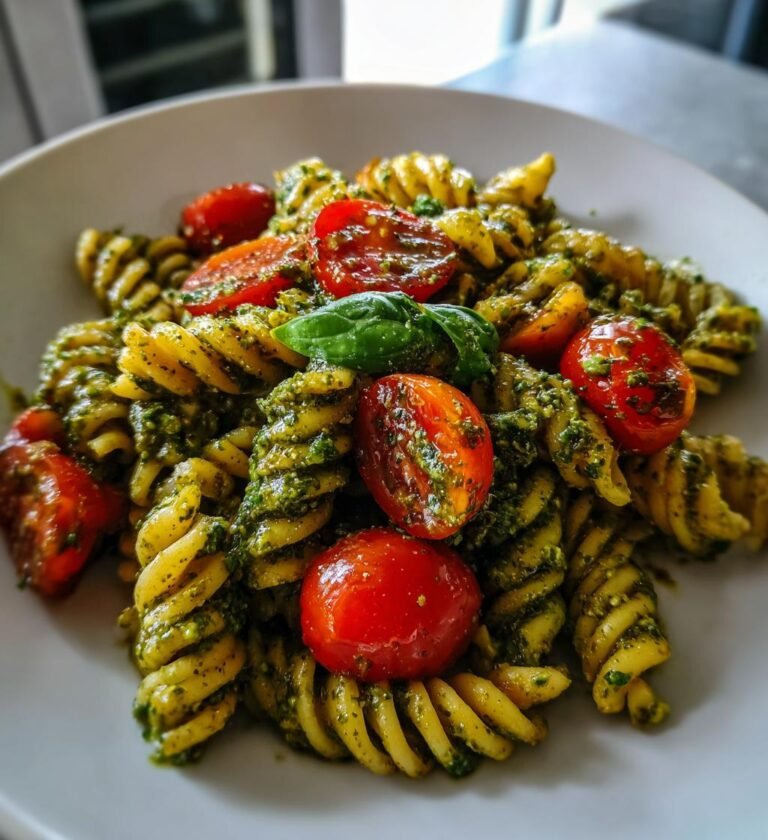 pesto pasta med körsbärstomater