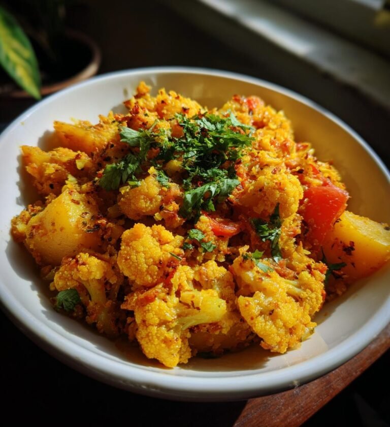 indisk gryta med blomkål och potatis