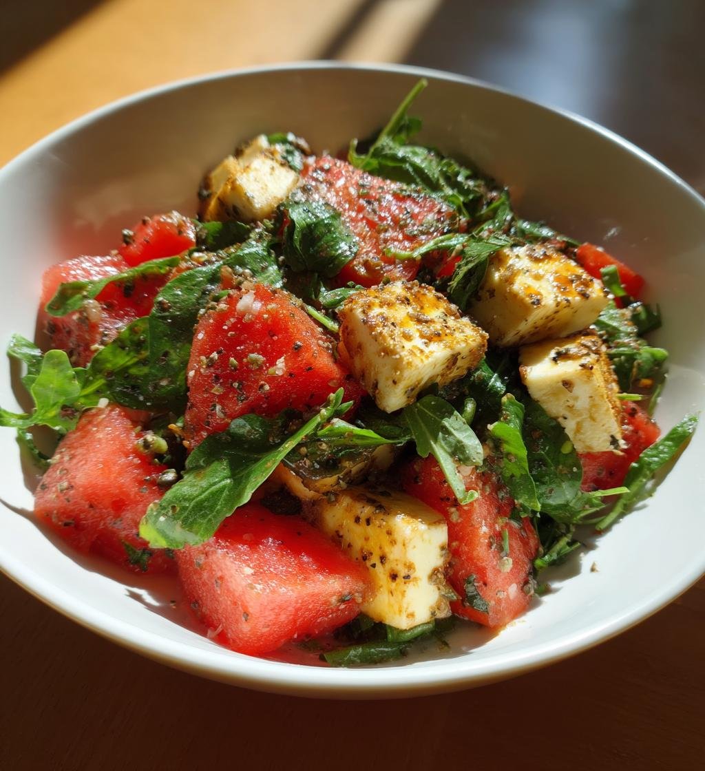 Sallad med halloumi och vattenmelon – Enkel och god rätt