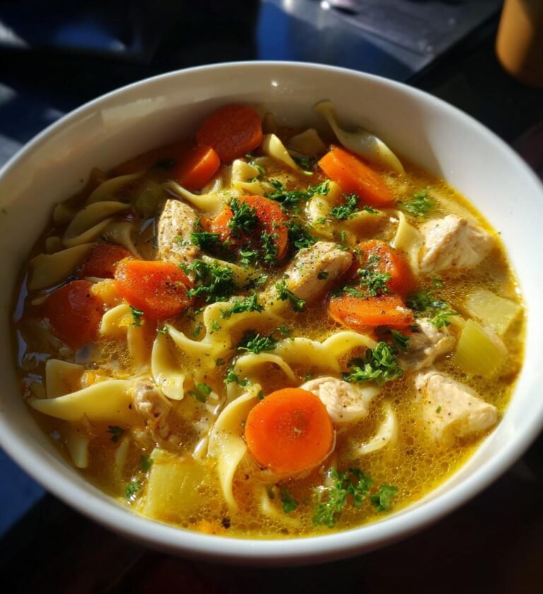 kyckling nudelsoppa recept enkel