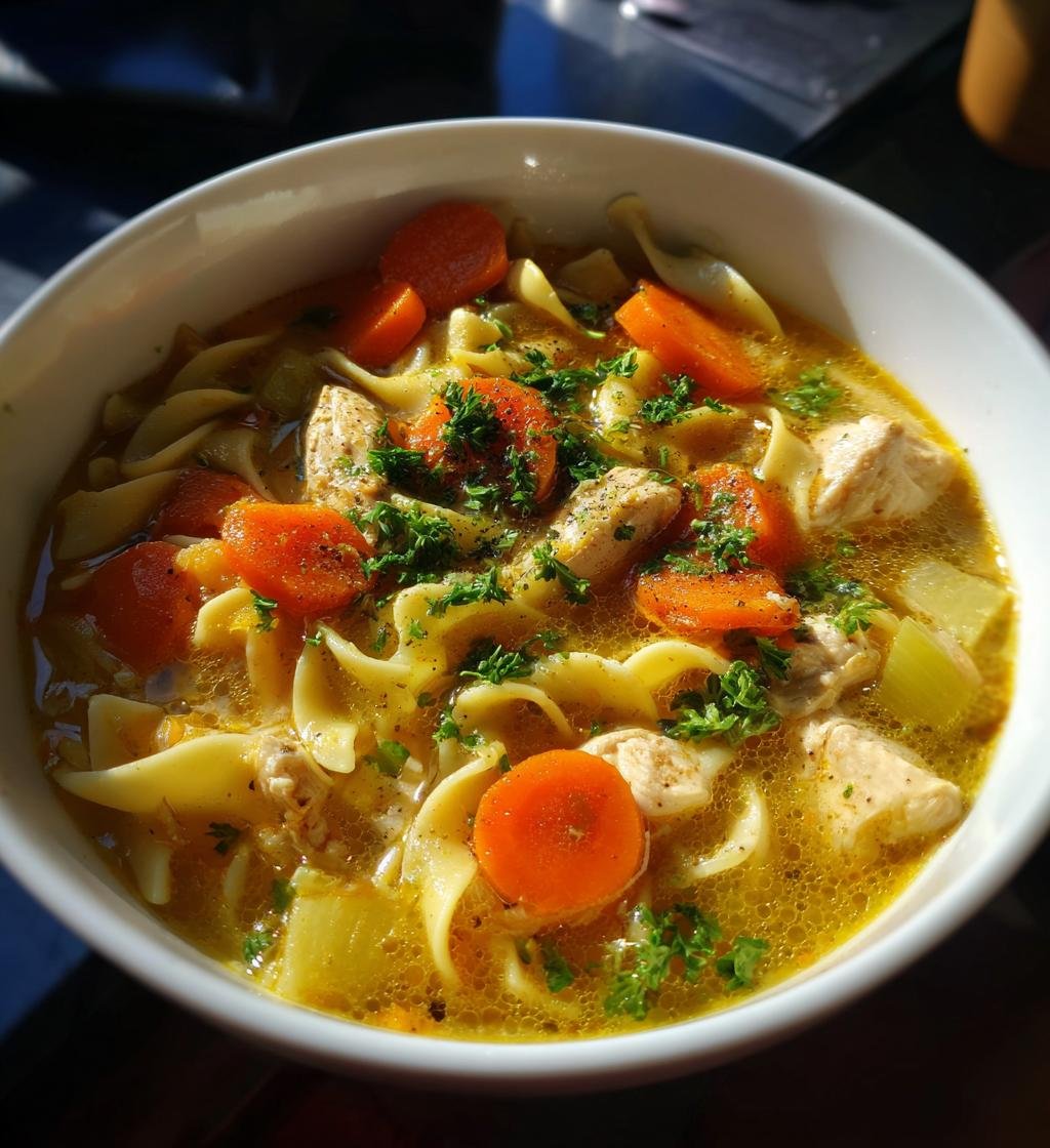 Kyckling nudelsoppa recept enkel och god för hela familjen