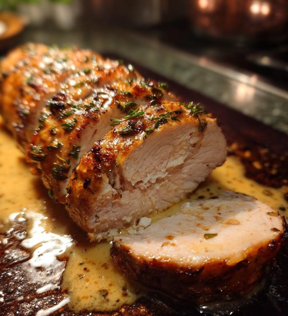 fläskfilé i ugn med krämig sås