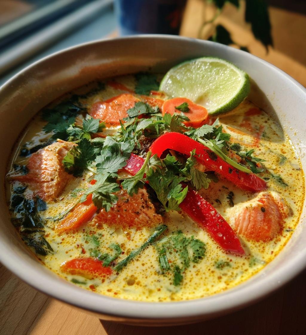 Laxsoppa med kokosmjölk – Enkel och God Fiskrätt - steg för steg