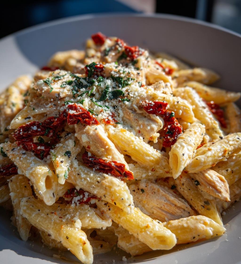 Krämig kycklingpasta med soltorkade tomater – Enkel och God måltid