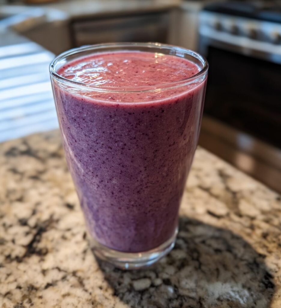 smoothie med blåbär och banan