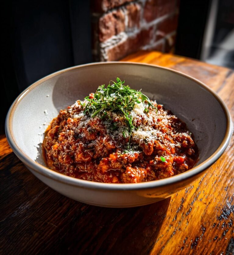 köttfärssås med lök och vitlök