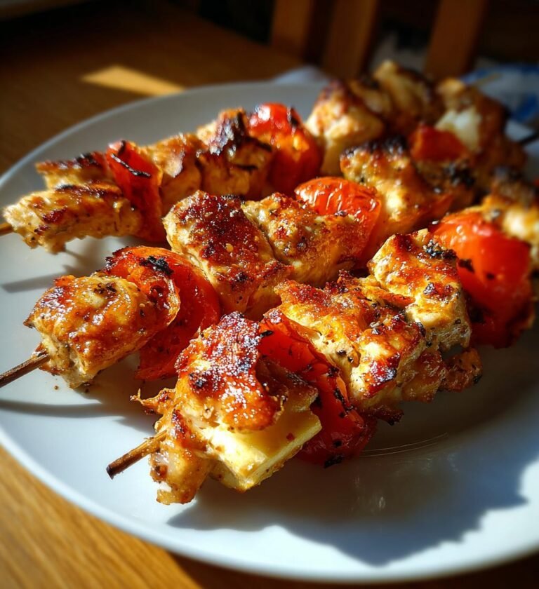 kycklingspett med halloumi recept