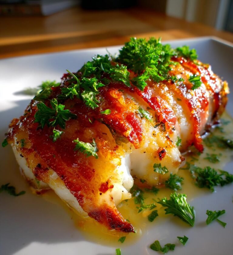 torsk i ugn med bacon