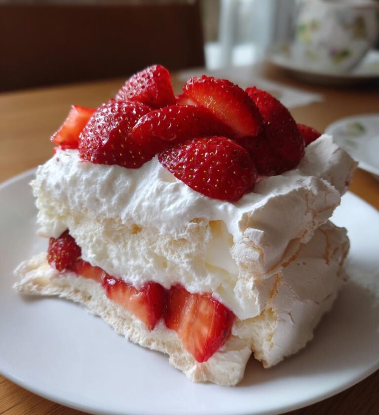 pavlova med jordgubbar recept