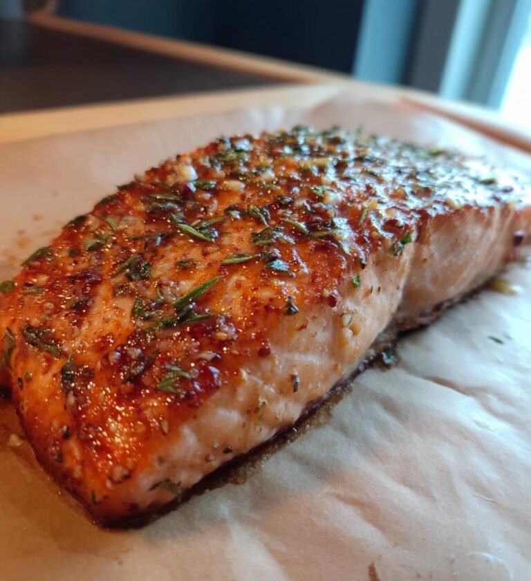 ugnsbakad lax hel med örter