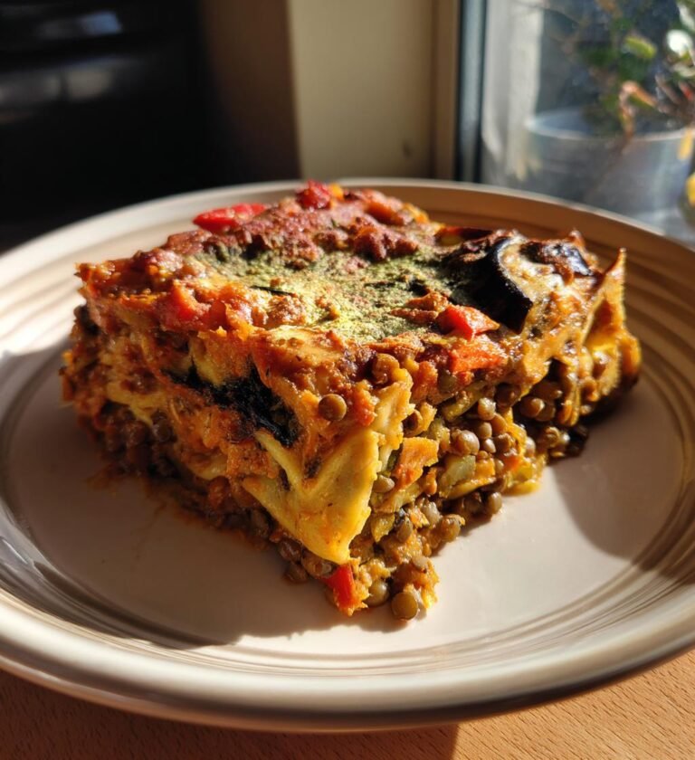 vegetarisk lasagne med linser recept
