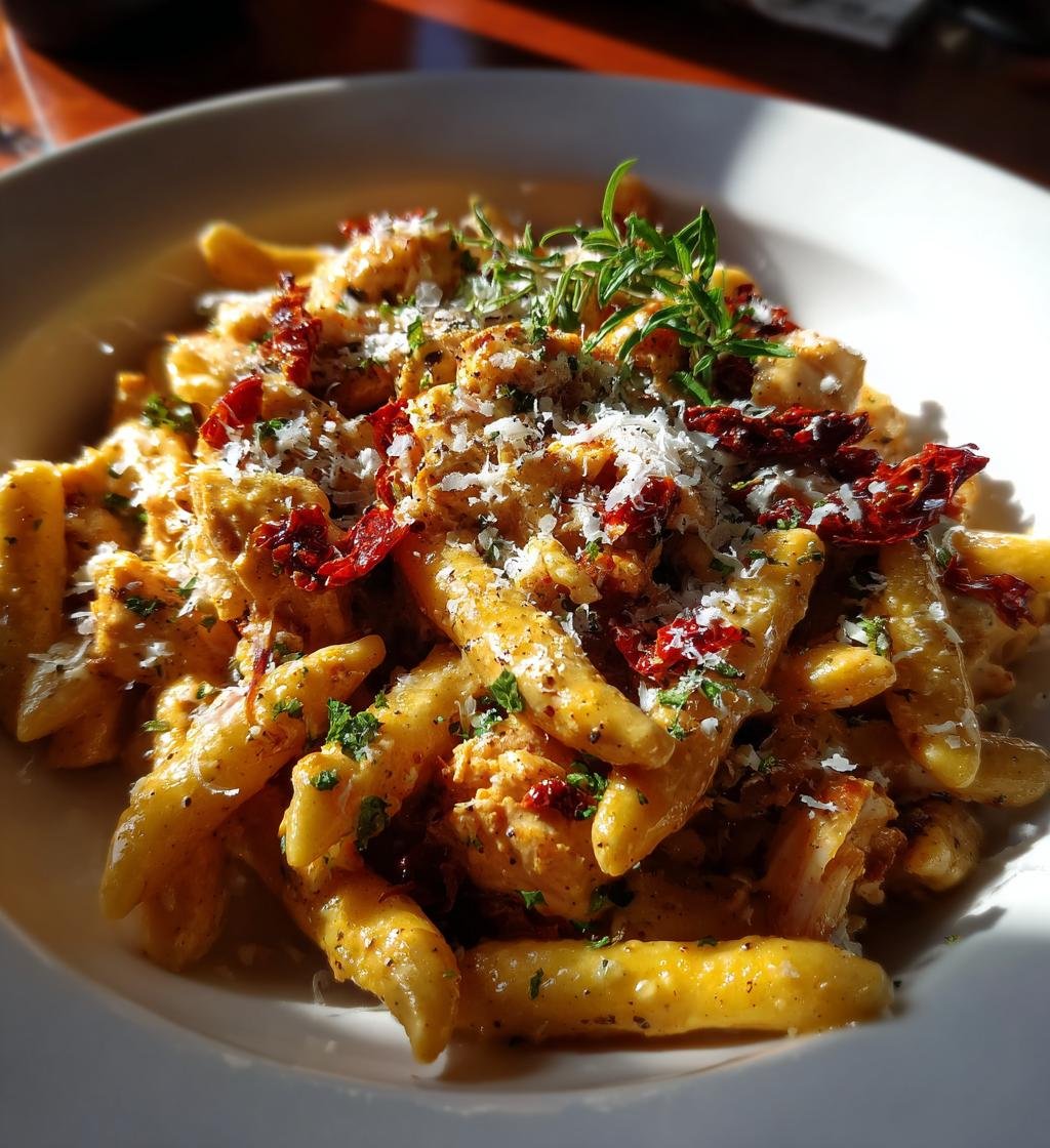 Krämig kycklingpasta med soltorkade tomater – Enkel och God - steg för steg