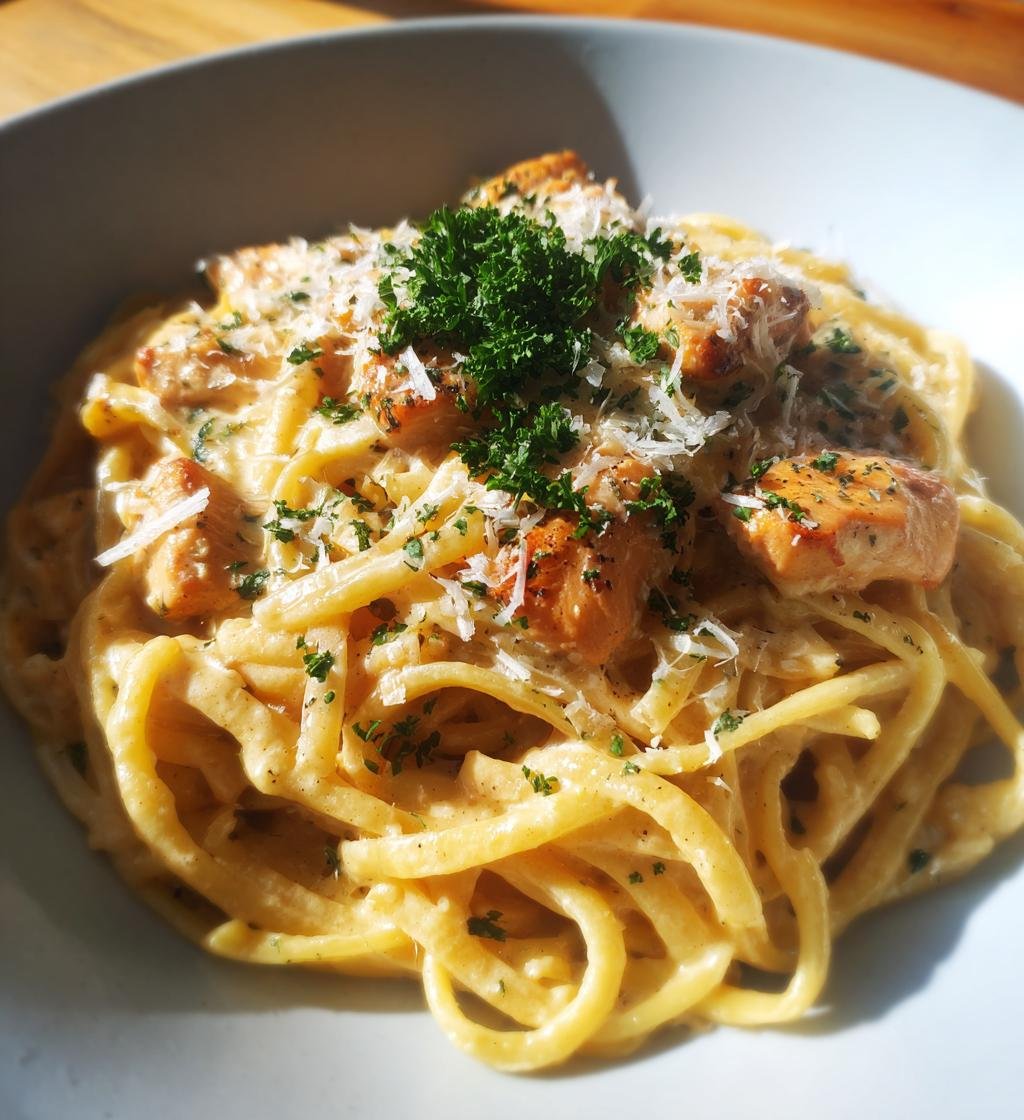 Krämig pasta med kyckling – Enkel och god middag på 30 minuter - steg för steg