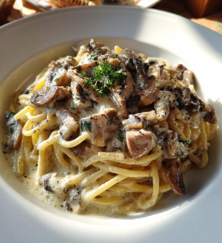 pasta med svamp och tryffelolja