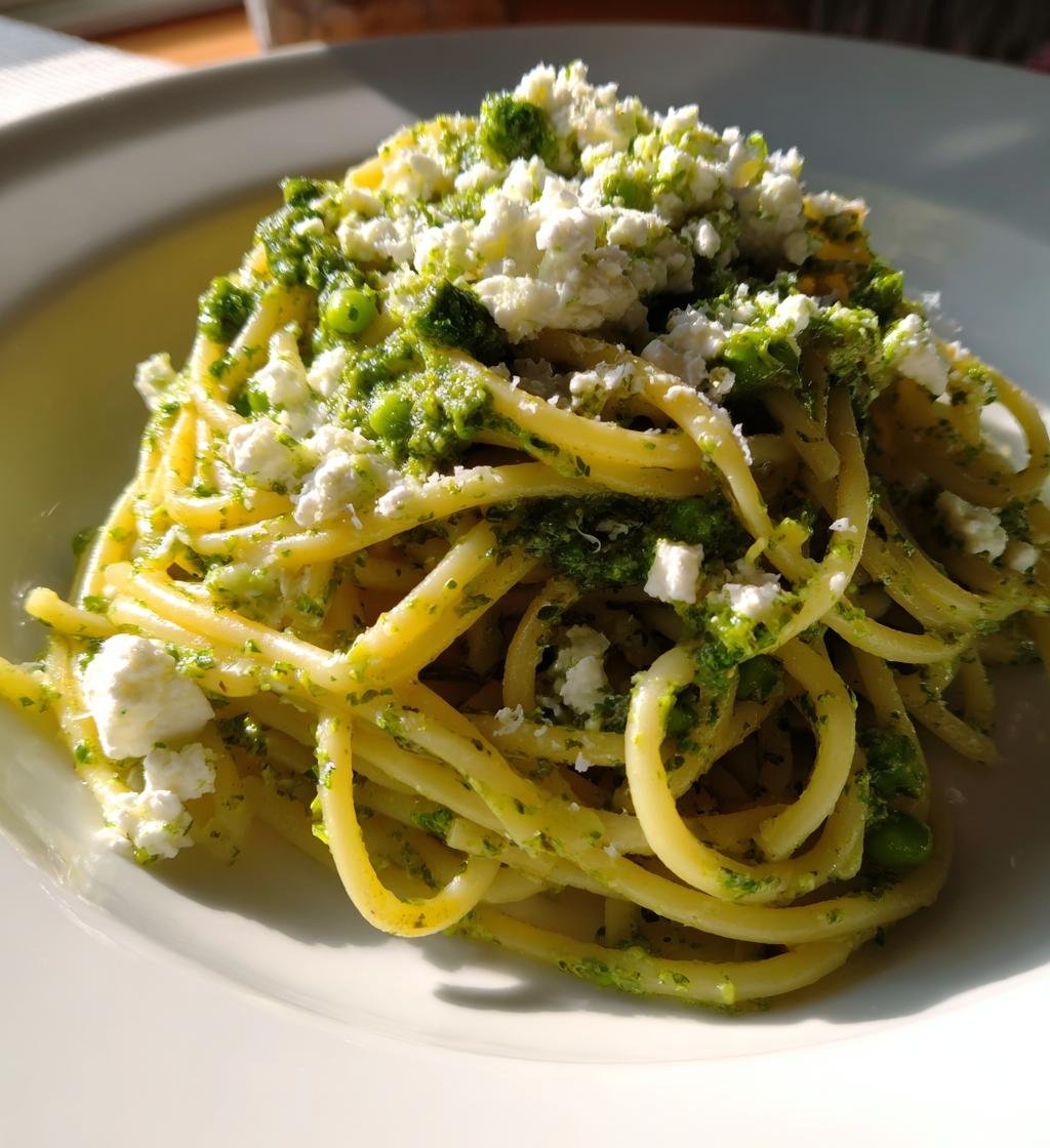 Pasta med ärtpesto och ricotta – Snabb och god middag