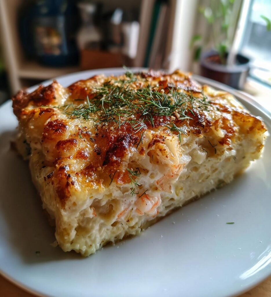 gratäng med räkor och dill