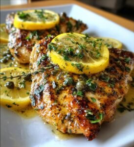 kyckling med citronsmör och kapris