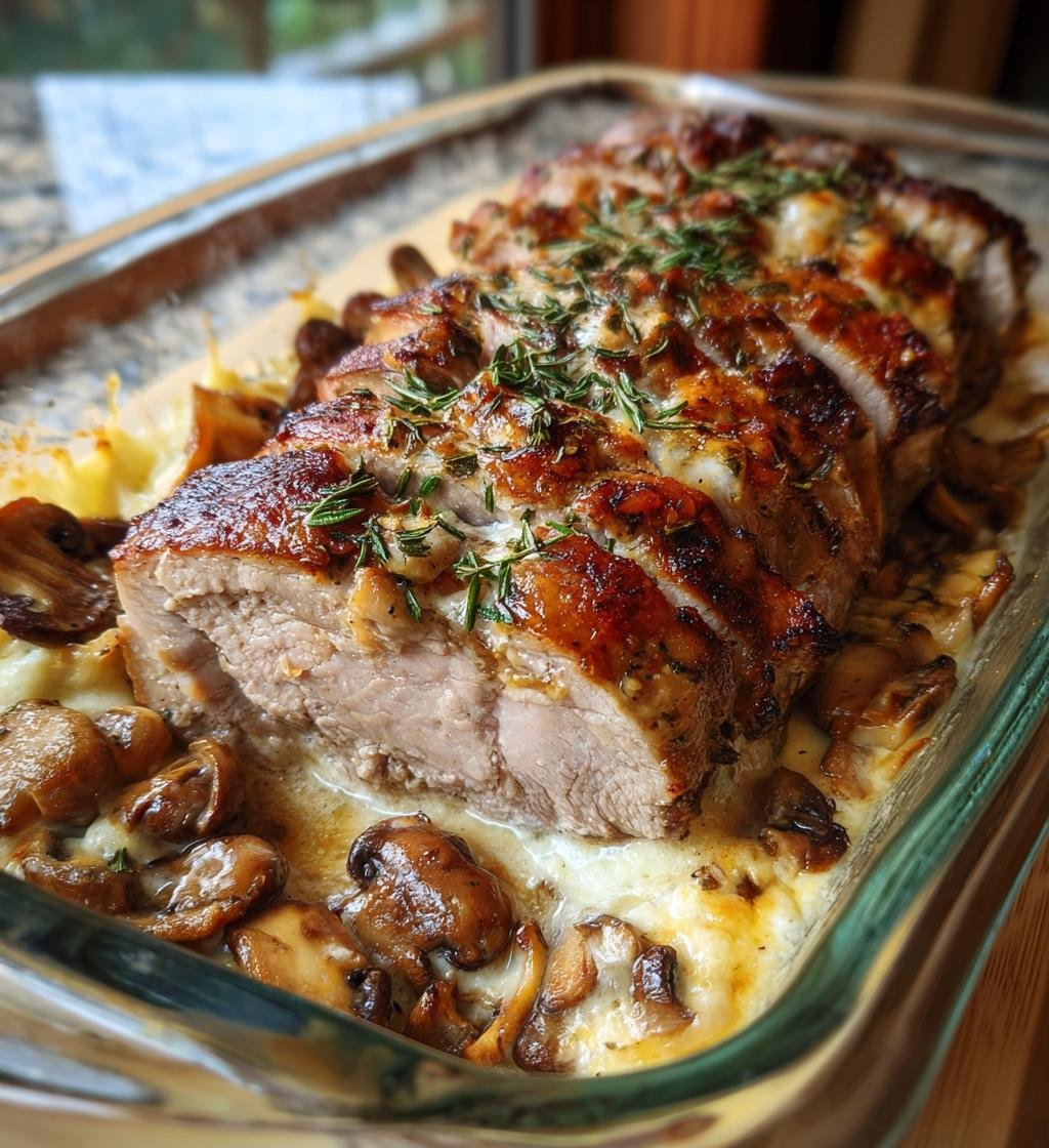 Gratäng med fläskfilé och svamp – Enkel och Krämig Middag - steg för steg