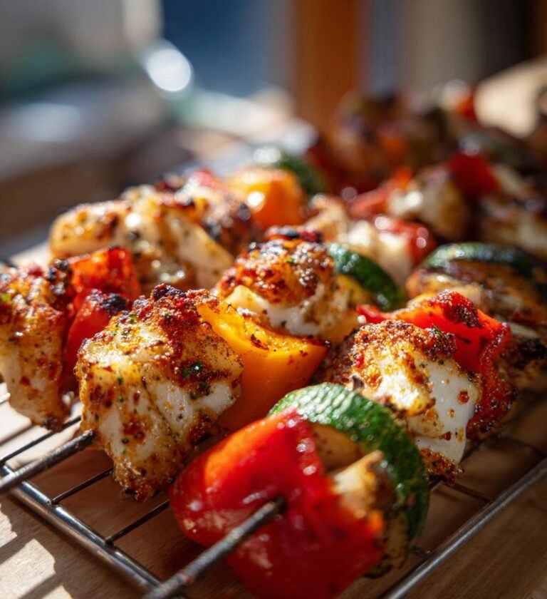 grillspett med halloumi och grönsaker