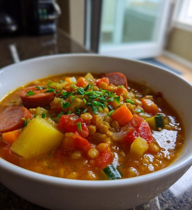 gryta med korv och linser recept