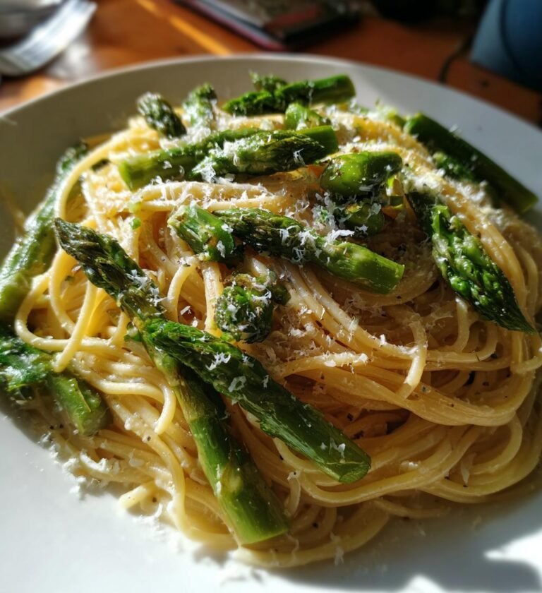 pasta med sparris och parmesan