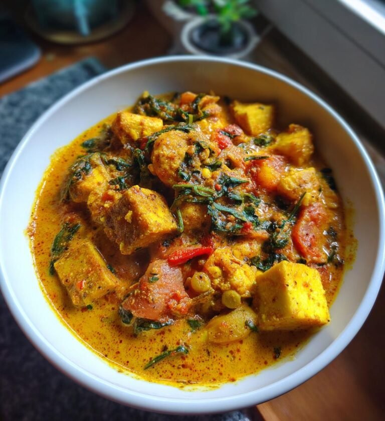 vegetarisk gryta med kokosmjölk och curry