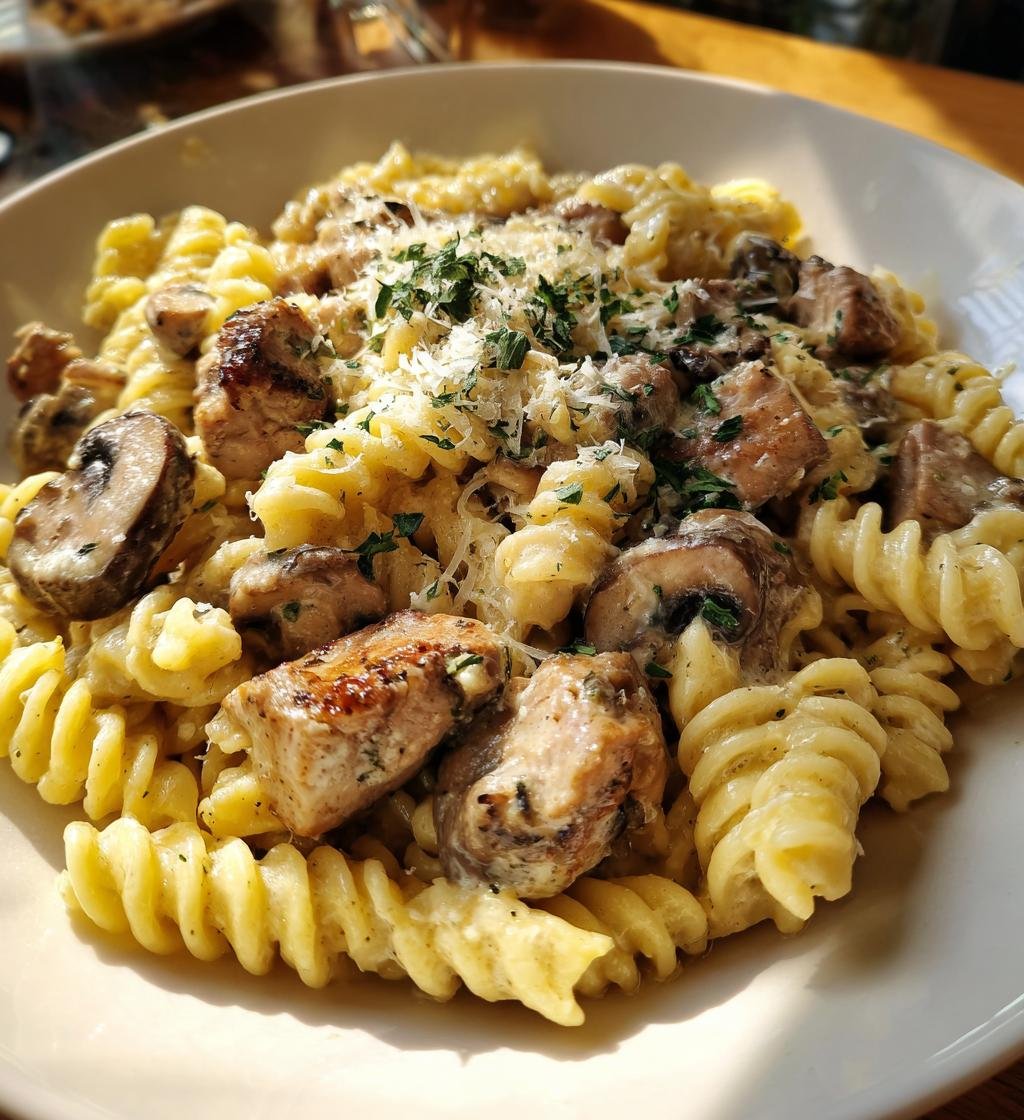 Pasta med fläskfilé och svamp – Snabb och God middag - steg för steg