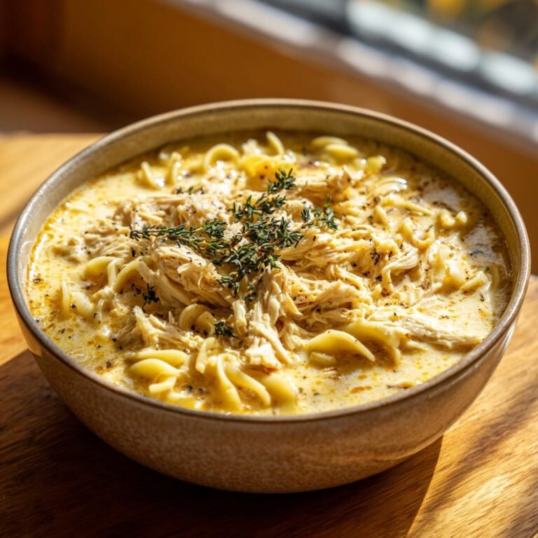 krämig soppa med kyckling och pasta