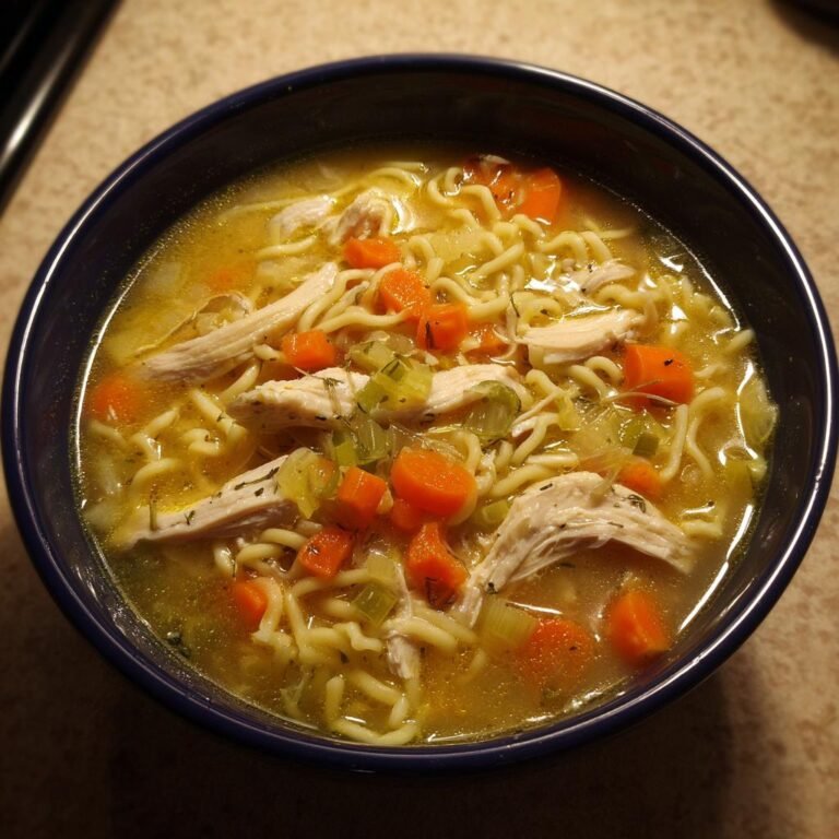 kyckling soppa med nudlar