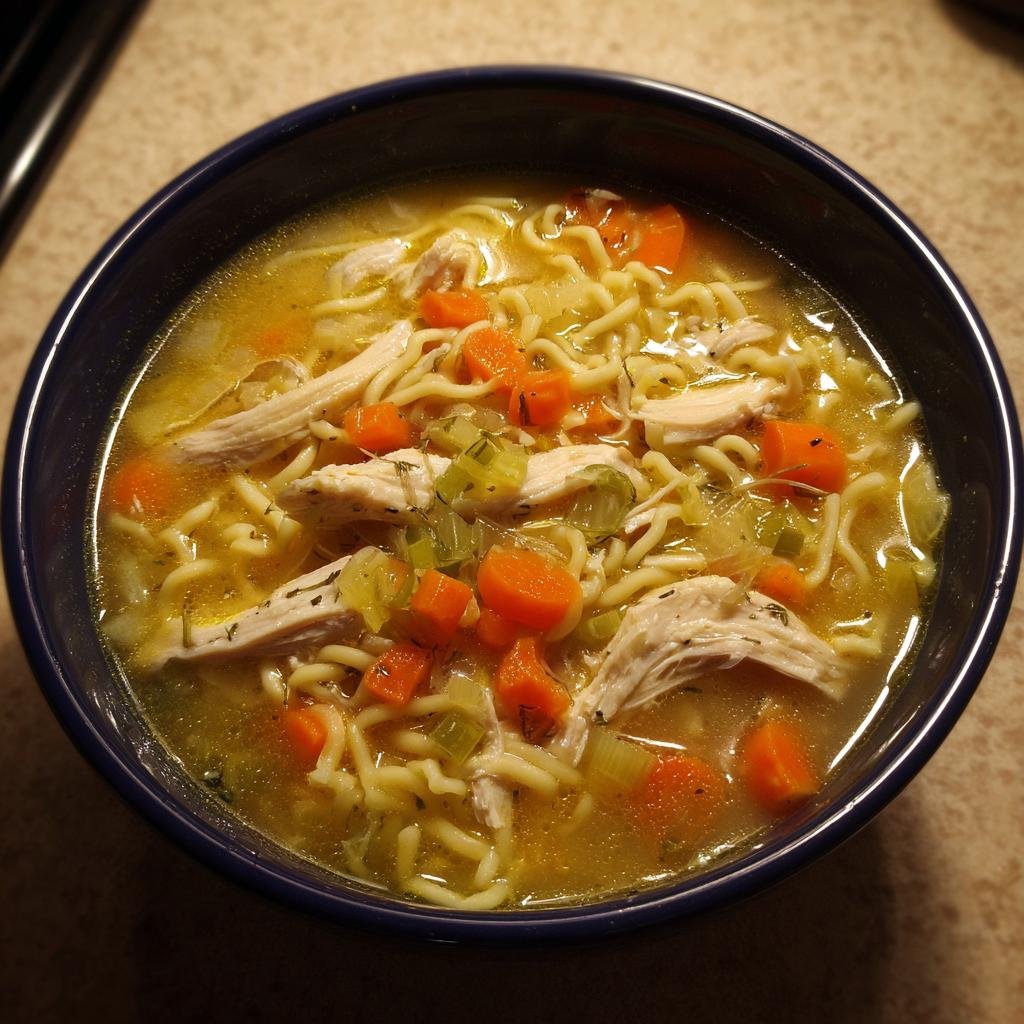 kyckling soppa med nudlar