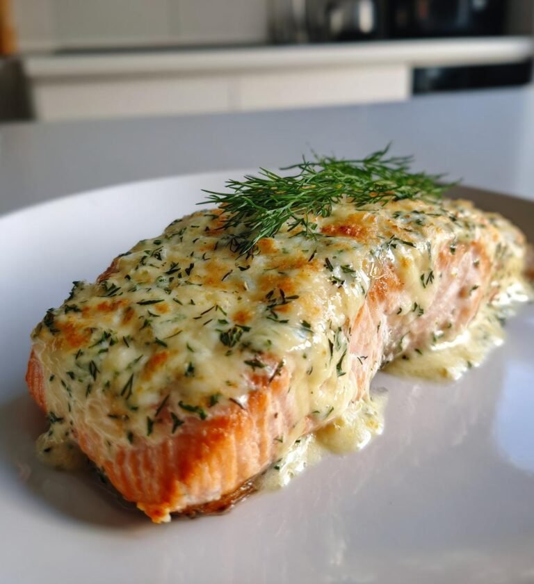 lax i ugn med creme fraiche