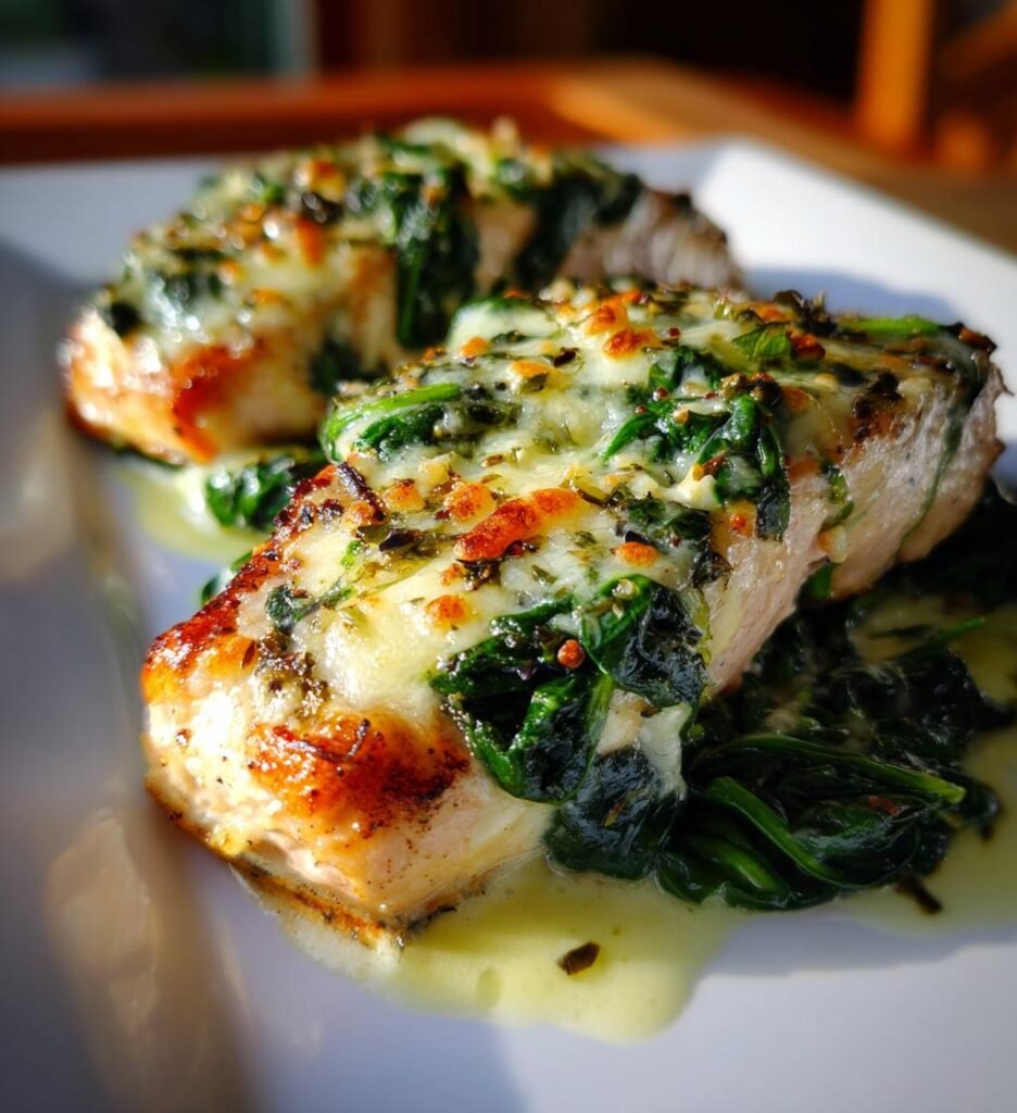 lax i ugn med spenat