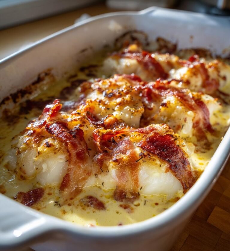 torsk i ugn med bacon