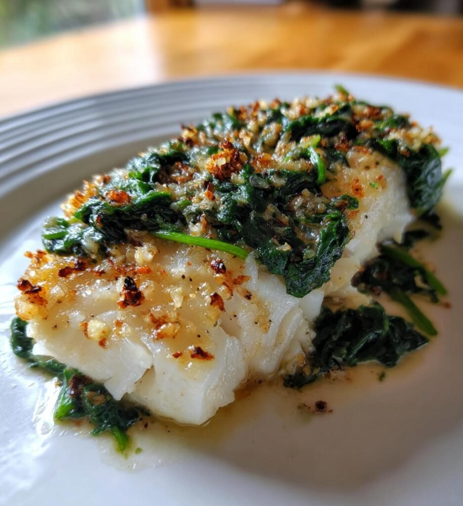 torsk i ugn med spenat