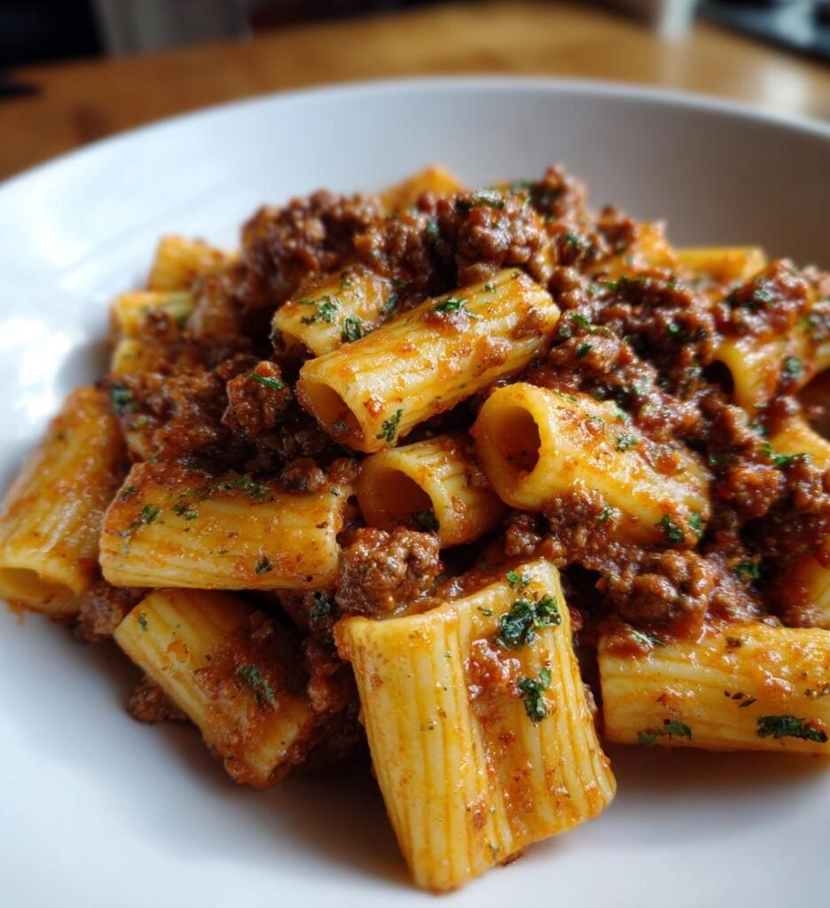 rigatoni med köttfärssås hemgjord
