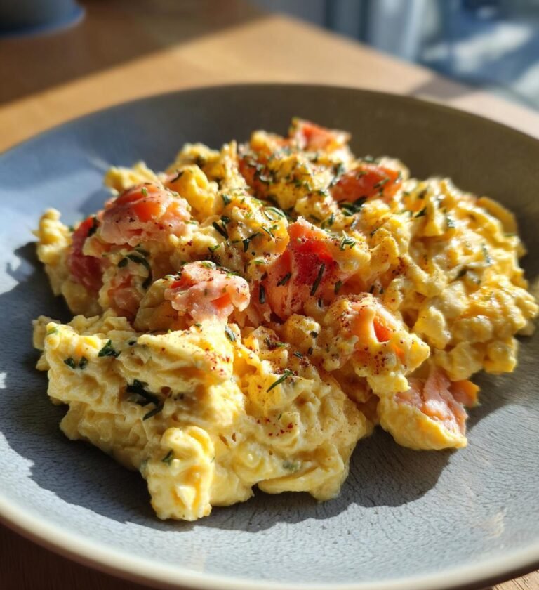 äggröra med lax recept enkel frukost