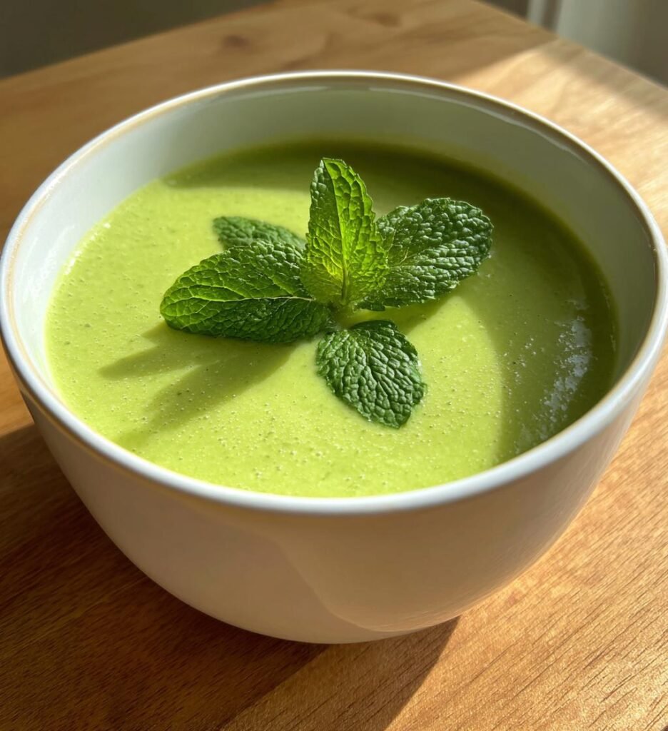 grönärtsoppa med mynta recept