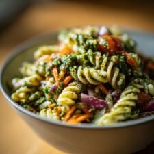 Sallad med pasta och pesto recept – Enkel och God måltid