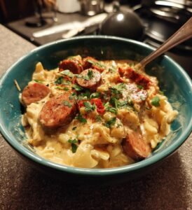 vegetarisk korv stroganoff recept