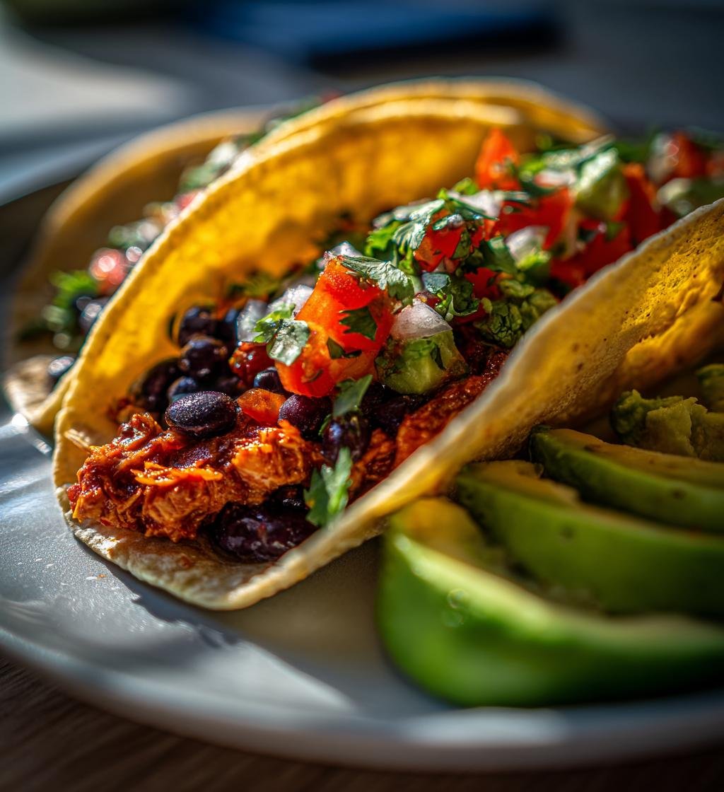 Vegetarisk taco med svarta bönor - En perfekt snabb och god måltid