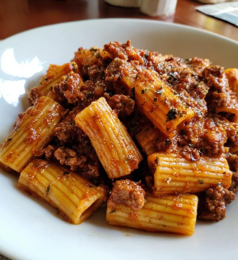 rigatoni med köttfärssås hemgjord