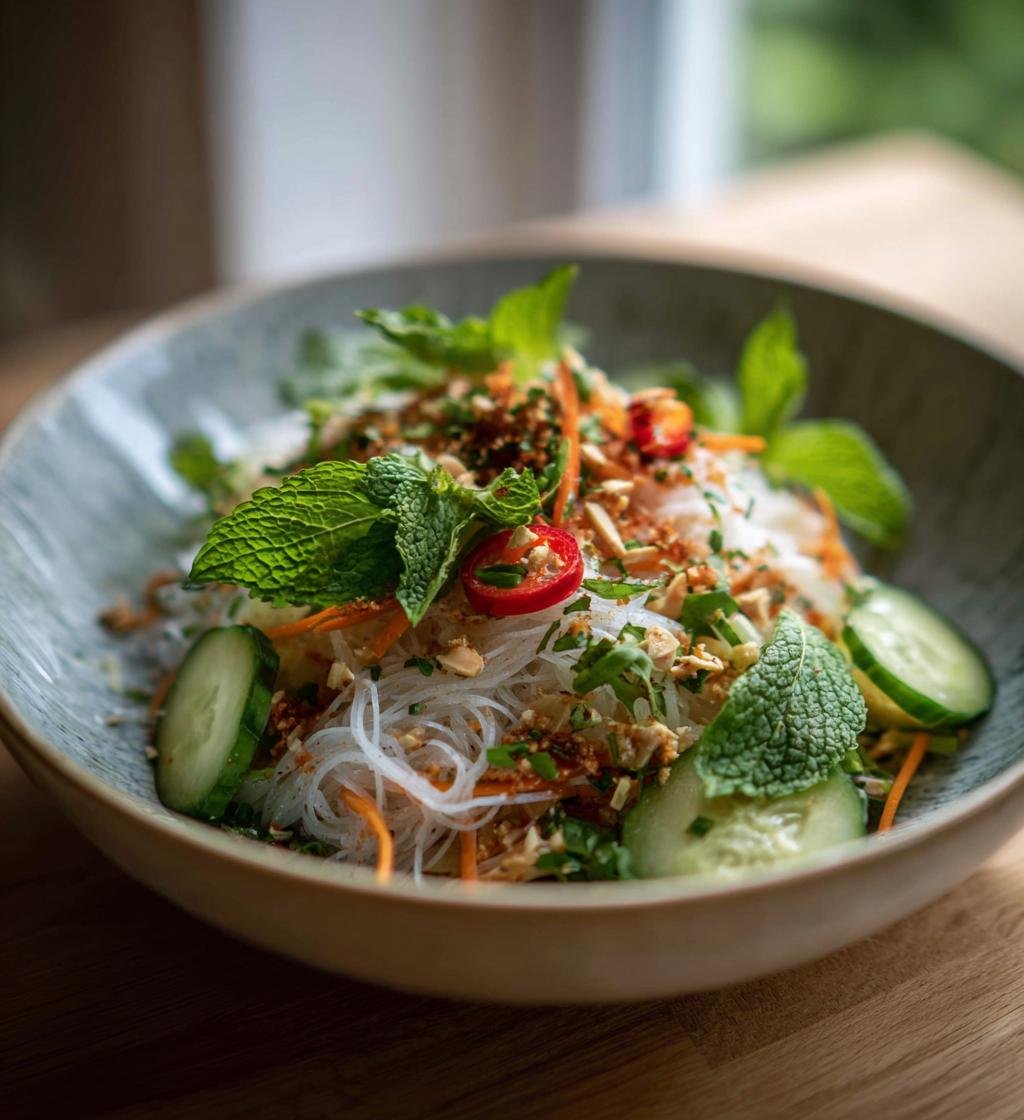 Vietnamesisk sallad med nudlar – Enkel och nyttig måltid - steg för steg