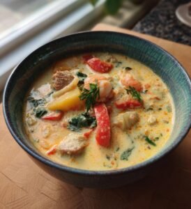 fiskgryta med kokosmjölk och ingefära