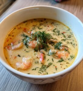 räksoppa recept krämig med dill