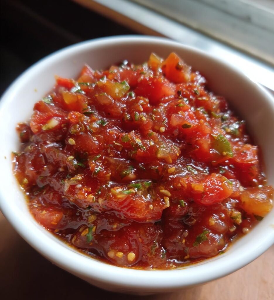 salsa recept hemgjord röd tomat