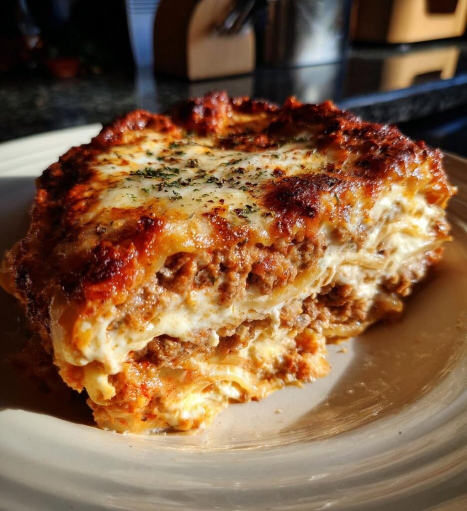 gratäng med pasta och köttfärssås