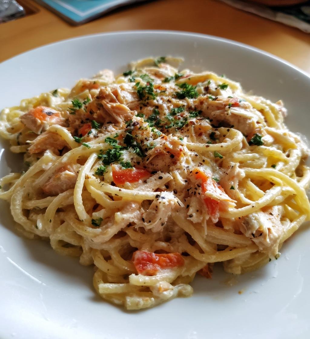 Tonfiskpasta recept enkel och snabb för en krämig middag - steg för steg