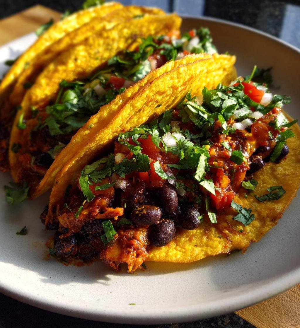 Vegetarisk taco med svarta bönor - En perfekt snabb och god måltid - steg för steg